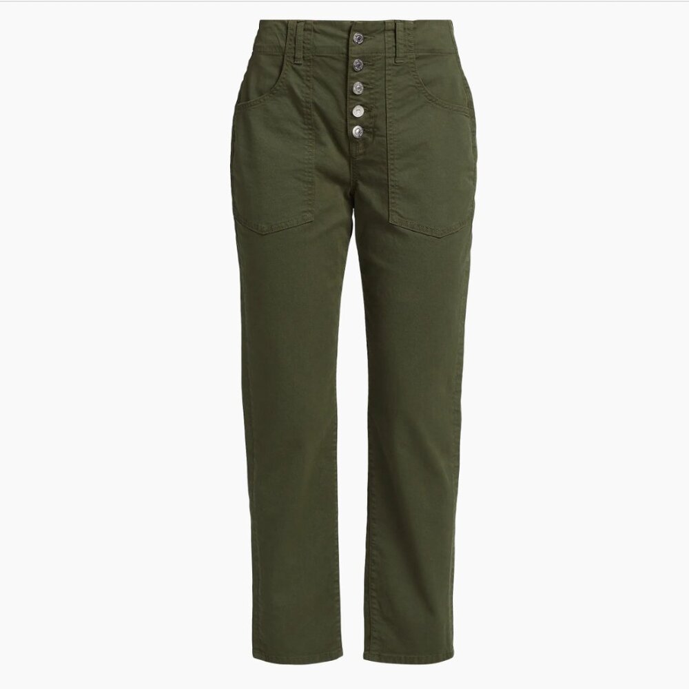 Veronica Beard  Arya Cargo Straight-Leg Pants | Army Green  | Size 28